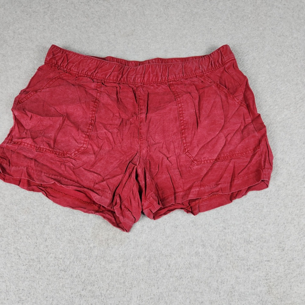 Old Navy Shorts Womens Medium Red Stretch Pockets Classic Fit Elastic Waist